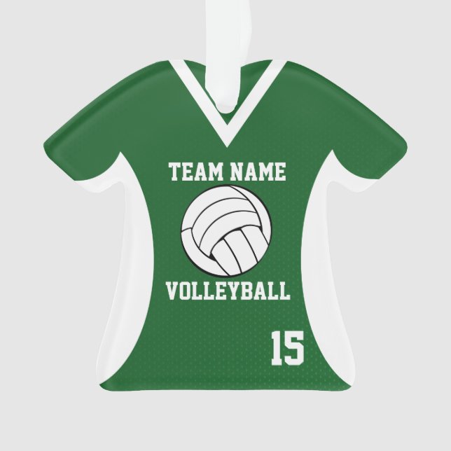 Volleyball Sports Jersey Green with Photo Ornament (Front)