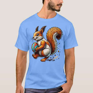Volleyball Squirrel Animal Lover Design family T-Shirt