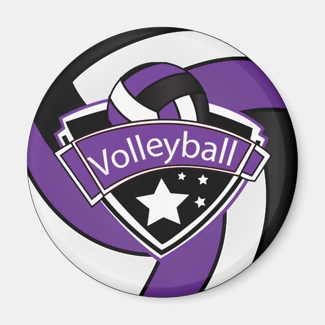 Volleyball Star Player - Purple, White and Black Magnet (Front)