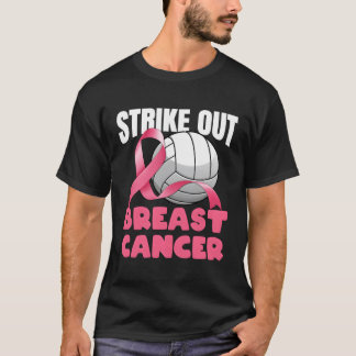 Volleyball Strike Out Breast Cancer Awareness T-Shirt