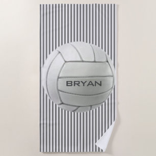 Volleyball Stripes Design Beach Towel