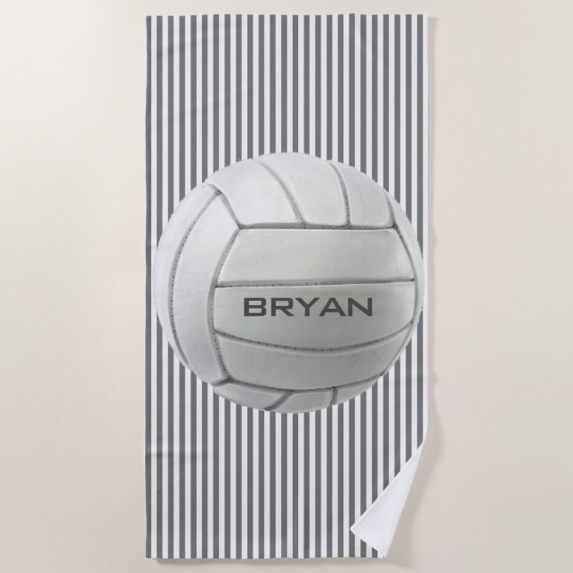 Volleyball Stripes Design Beach Towel (Front)