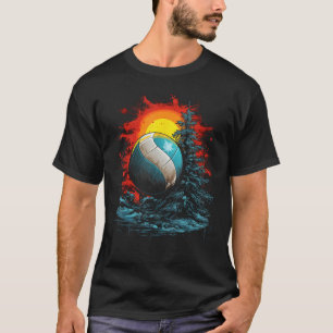 Volleyball Sunset Graphic Tees Volleyball Lover De