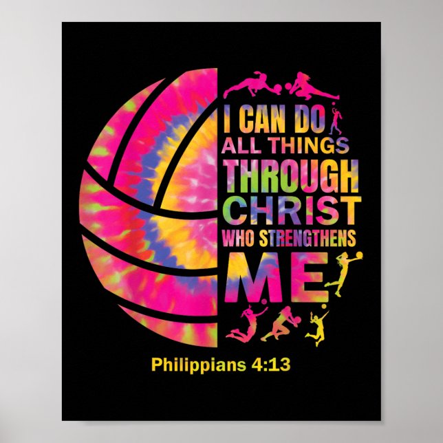 Volleyball T Shirt Teen Girls Women Christian Chri Poster (Front)
