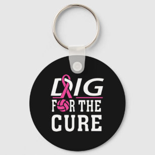 Volleyball Team Breast Cancer Awareness Key Ring
