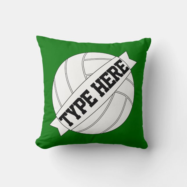 Volleyball Team Custom Text & Colour Throw Pillow (Front)