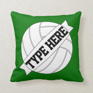 Volleyball Team Custom Text & Colour Throw Pillow