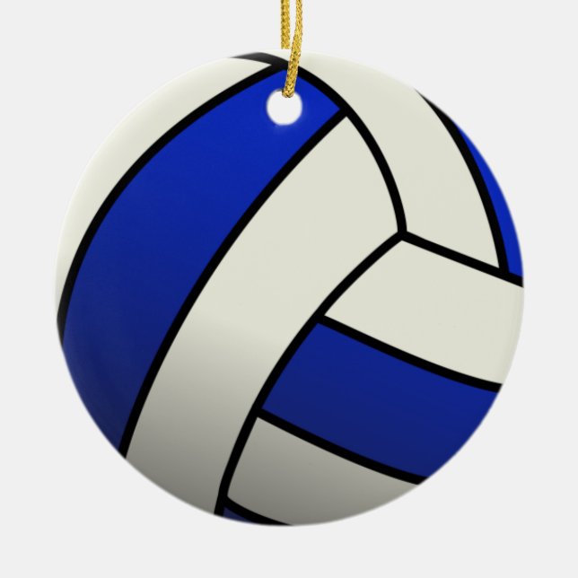 Volleyball Team Gifts - Blue Ceramic Tree Decoration (Front)