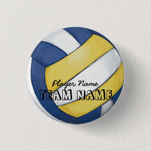 Volleyball Team Name and Number 3 Cm Round Badge