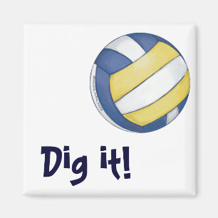 Volleyball Team Name and Number Magnet