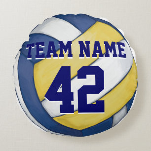 Volleyball Team Name and Number Round Cushion