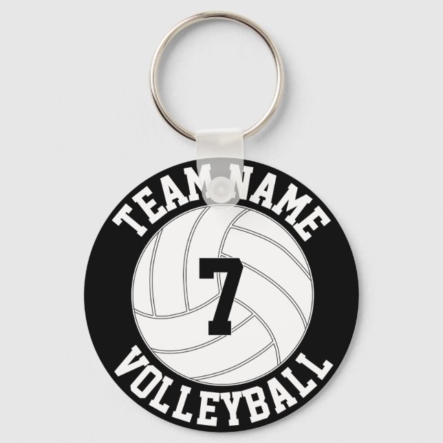 Volleyball Team Name, Colour and Player Number Key Ring (Front)