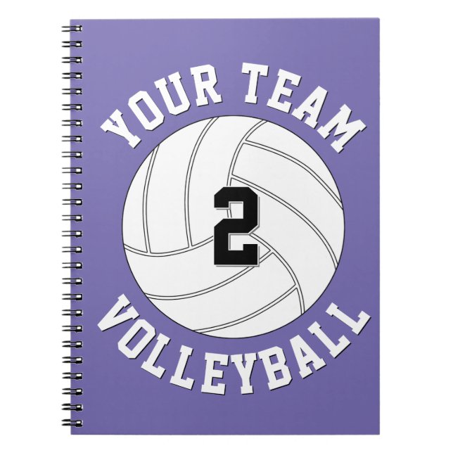 Volleyball Team Name & Player Jersey Number Sports Notebook (Front)