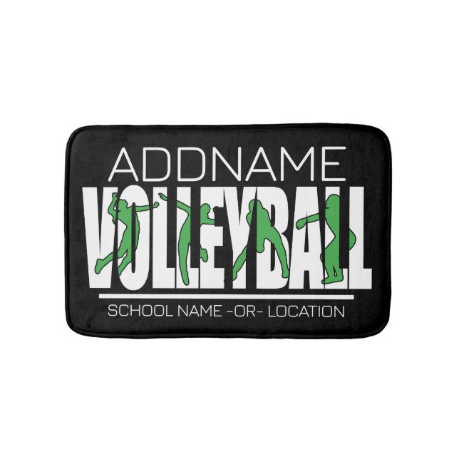 Volleyball Team Player ADD NAME School Top Athlete Bath Mat (Front)