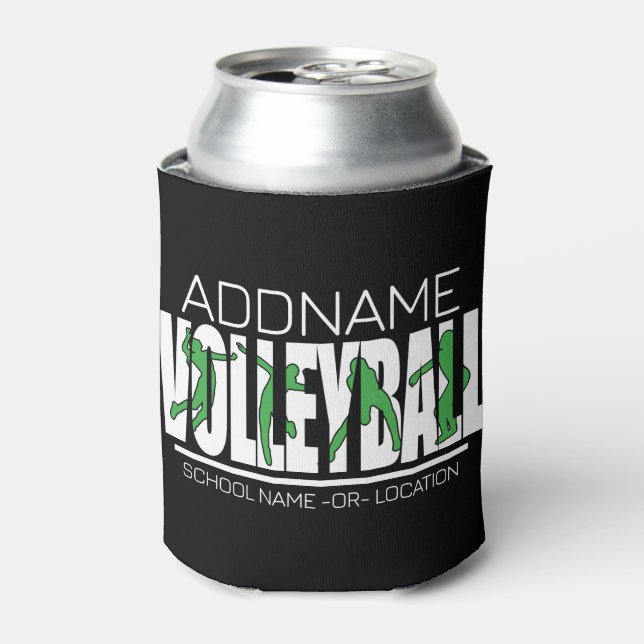 Volleyball Team Player ADD NAME School Top Athlete Can Cooler (Can Front)