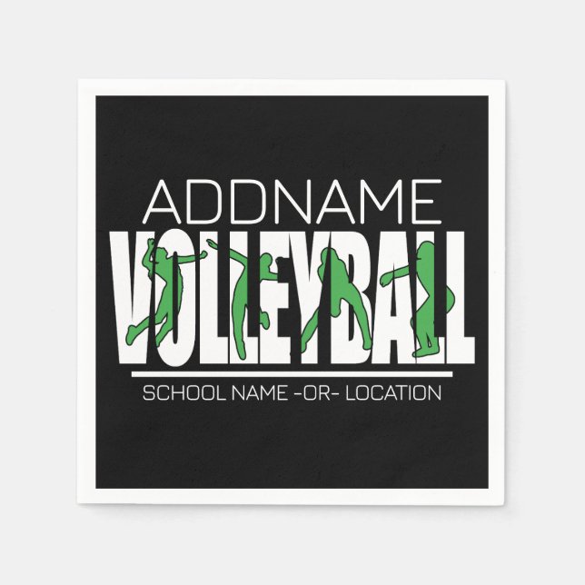 Volleyball Team Player ADD NAME School Top Athlete Napkin (Front)