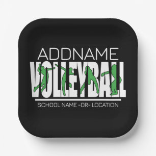 Volleyball Team Player ADD NAME School Top Athlete Paper Plate