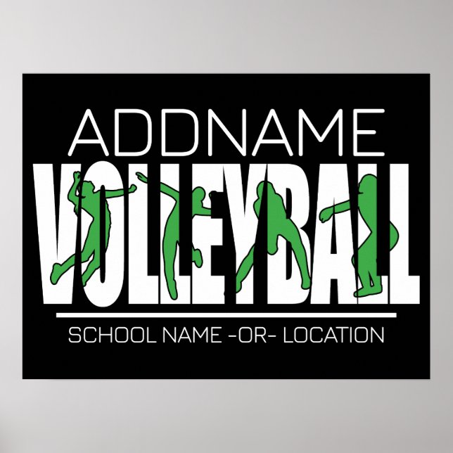 Volleyball Team Player ADD NAME School Top Athlete Poster (Front)