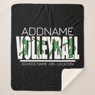 Volleyball Team Player ADD NAME School Top Athlete Sherpa Blanket