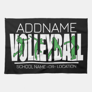 Volleyball Team Player ADD NAME School Top Athlete Tea Towel