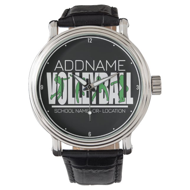 Volleyball Team Player ADD NAME School Top Athlete Watch (Front)