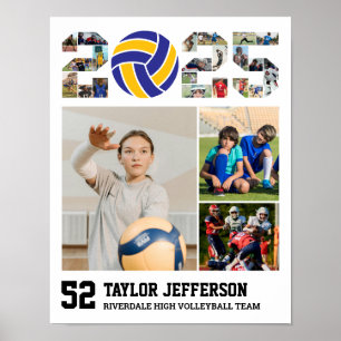 Volleyball Team Senior 2025 Sports Photo Collage Poster