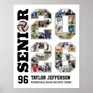 Volleyball Team Senior 2026 Sports Photo Collage Poster