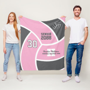 Volleyball Team Senior Night Gift Custom Color Fleece Blanket