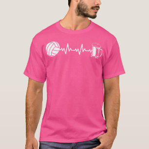 Volleyball Team Sports Heartbeat Ekg Beach Volleyb T-Shirt