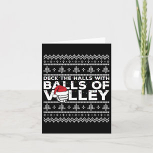 Volleyball Team Ugly Sweater Christmas Lights Sant Card