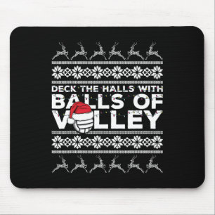 Volleyball Team Ugly Sweater Christmas Lights Sant Mouse Mat