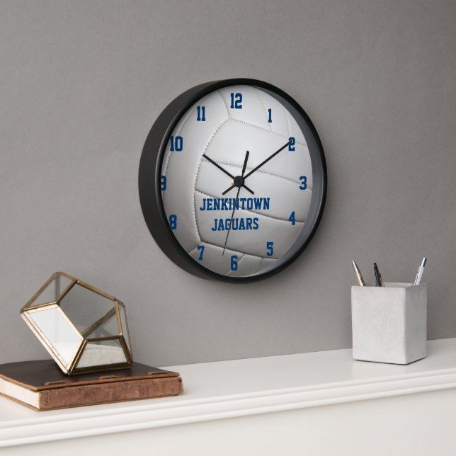 Volleyball Texture Personalised Wall Clock (Office)
