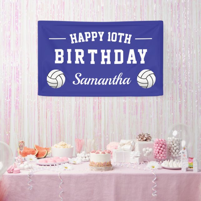 Volleyball theme Happy Birthday party custom Banner (Party)