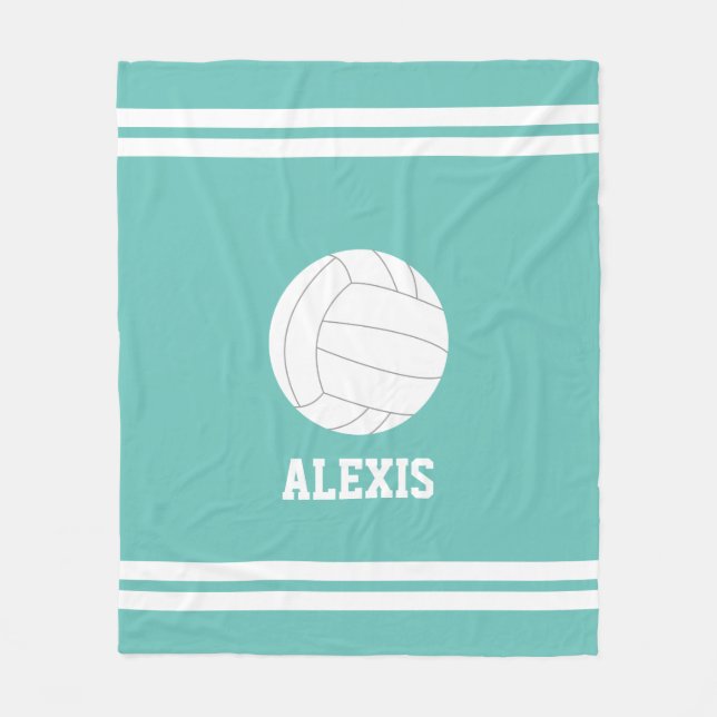 Volleyball Themed Personalised Kids Fleece Blanket (Front)