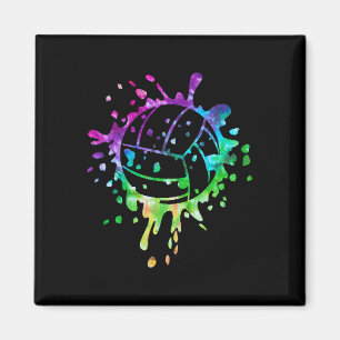 Volleyball Tie Dye Girls Distressed Ball Magnet