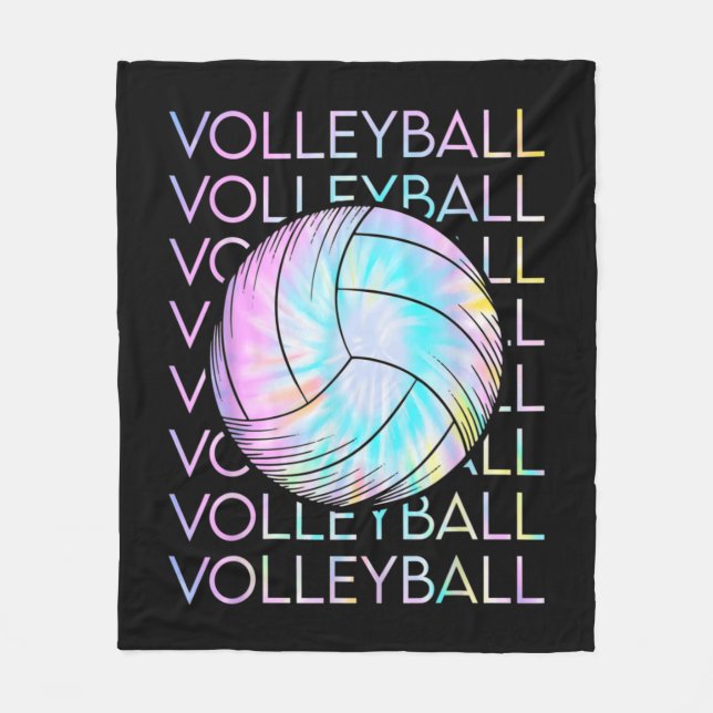 Volleyball Tie Dye Look  Fleece Blanket (Front)