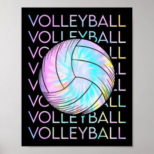 Volleyball Tie Dye Look Poster
