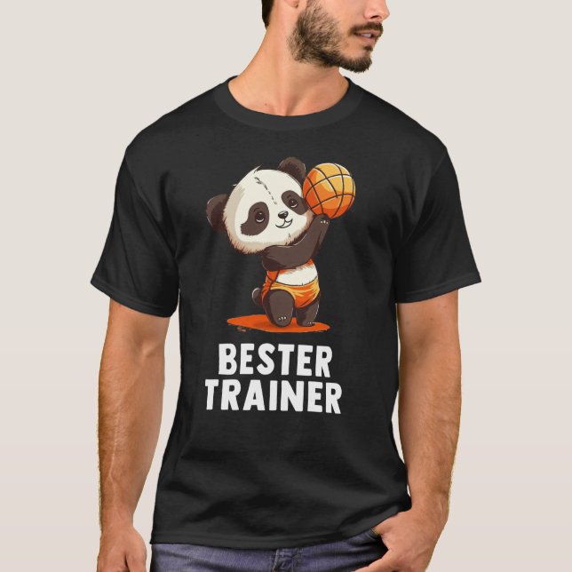 Volleyball Trainer Cute Baby Panda Volleyball T-Shirt (Front)