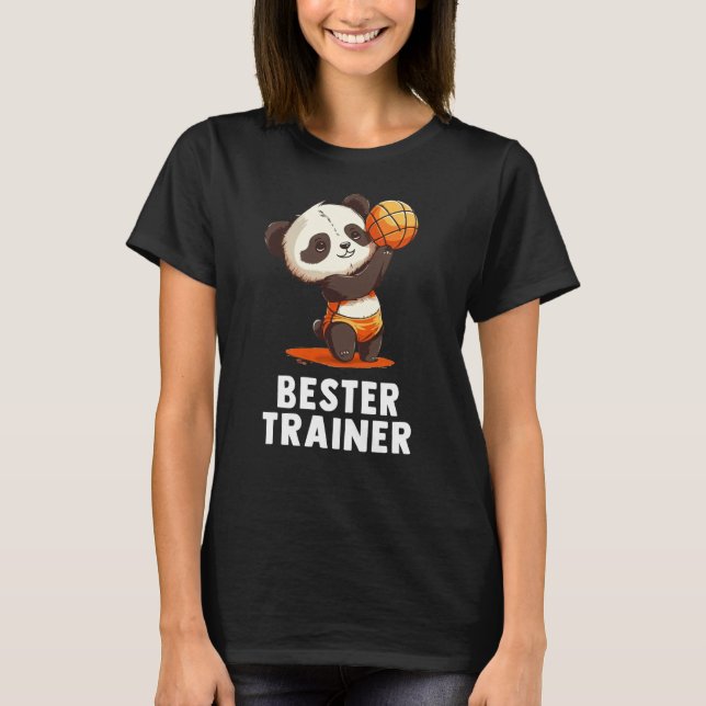 Volleyball Trainer Cute Baby Panda Volleyball T-Shirt (Front)