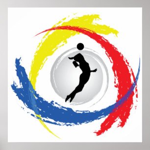 Volleyball Tricolor Emblem (Female) Poster