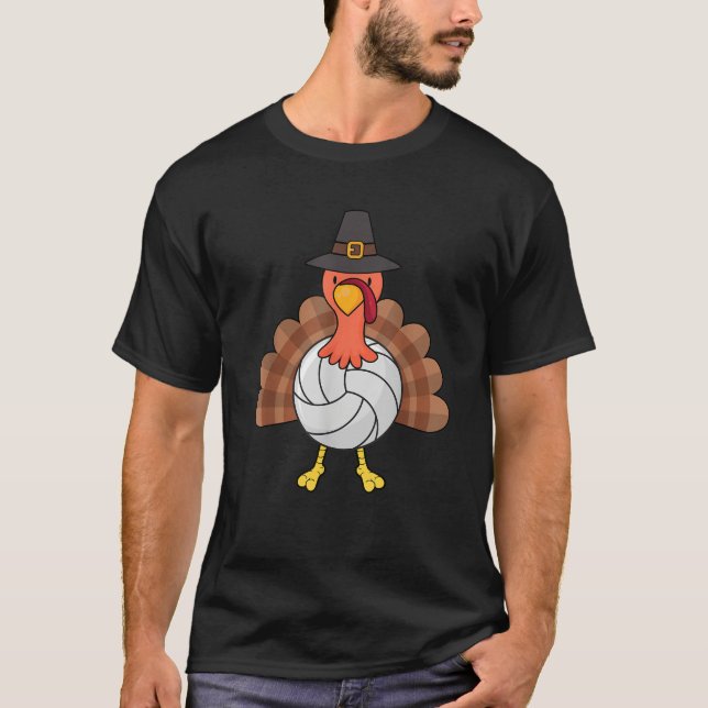 Volleyball Turkey  Funny Thanksgiving Volleyball T T-Shirt (Front)