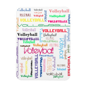 Volleyball Typography Flexible Photo Magnet