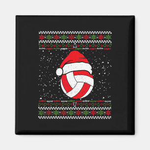 Volleyball Ugly Christmas Sweater Sport Lover Xmas Magnet