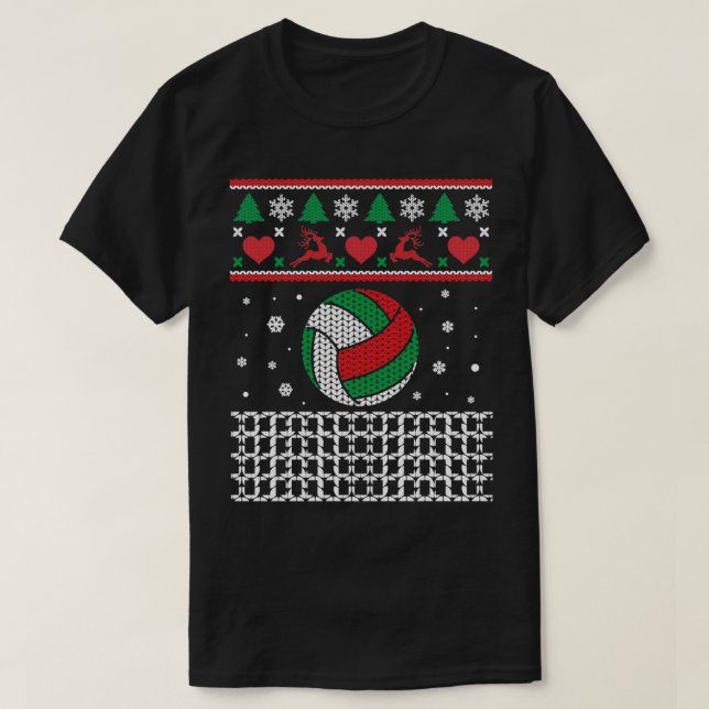 Volleyball Ugly Sweater Christmas Gift For Volleyb (Design Front)