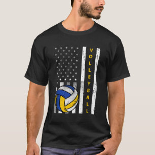Volleyball Us Flag Volleyball T-Shirt