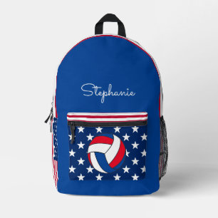 Volleyball USA flag Printed Backpack