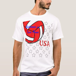 Volleyball USA Red White and Blue T-Shirt