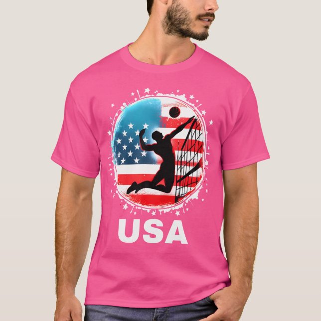 Volleyball Usa United States Volleyball Usa Team V T-Shirt (Front)