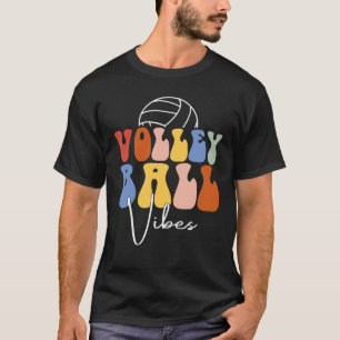 Volleyball Vibes Funny Retro Groovy Player Gift T-Shirt