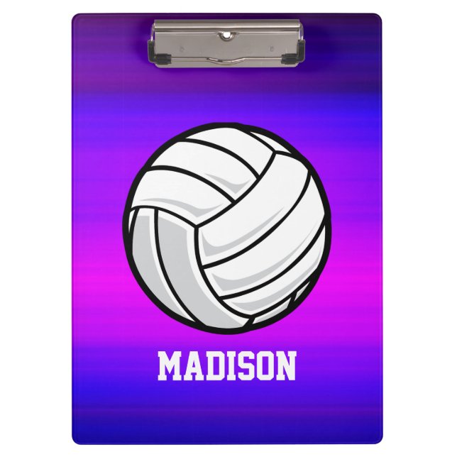 Volleyball; Vibrant Violet Blue and Magenta Clipboard (Front)